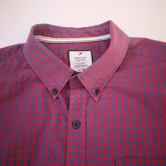 Denver Hayes Classic Fit Men's Red & Blue Checkered Casual Shirt - Picture 4 of 11